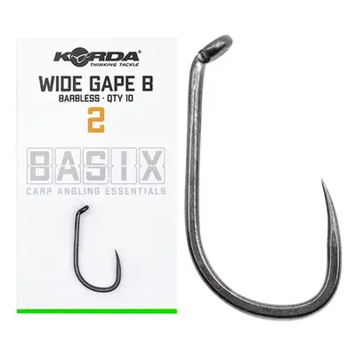 Korda háčky basix wide gape barbless 10 ks - velikost 8