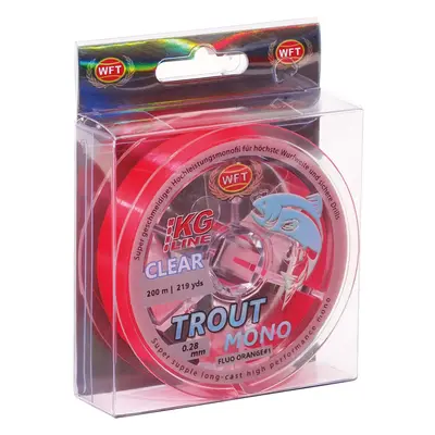 Wft vlasec trout mono clear orange 200 m - 0,16 mm 3,4 kg