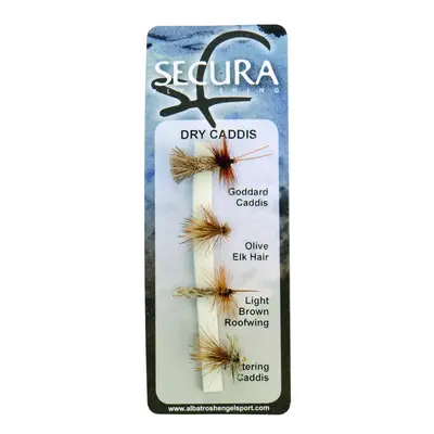 Secura flyfishing mušky dry caddis 4 ks