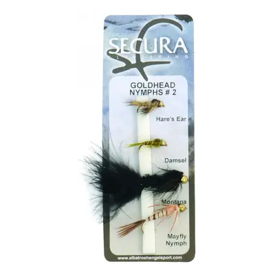 Secura flyfishing mušky goldhead nymphs #2 4 ks