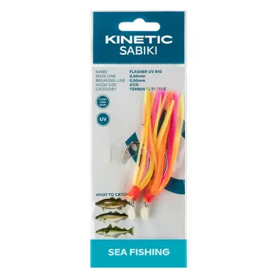 Kinetic návazec sabiki flasher uv orange yellow pink 150 cm 7/0