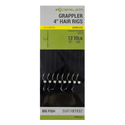 Korum návazec grappler 4” hair rigs barbless 10 cm - velikost háčku 12 průměr 0,26 mm nosnost 10