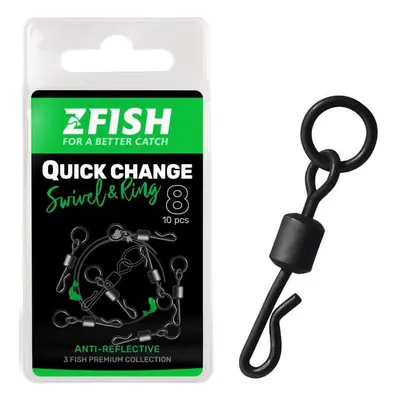 Zfish obratlík s kroužkem quick change swivel with ring black matt vel 8