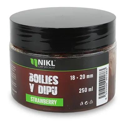 Nikl boilies v dipu 250 g 18/20 mm - strawberry