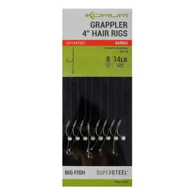 Korum návazec grappler 4” hair rigs barbed 10 cm - velikost háčku 8 průměr 0,30 mm nosnost 14 lb