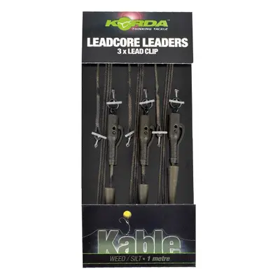 Korda olověná montáž hybrid lead clip leadcore leader 3ks-weed/silt