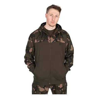 Fox mikina lw khaki camo split zip hoody - s