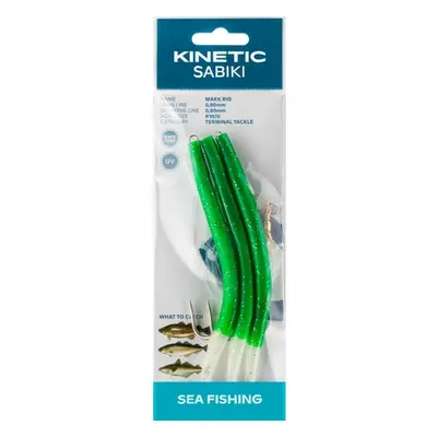 Kinetic návazec sabiki makk glow green splatter 150 cm - 10/0