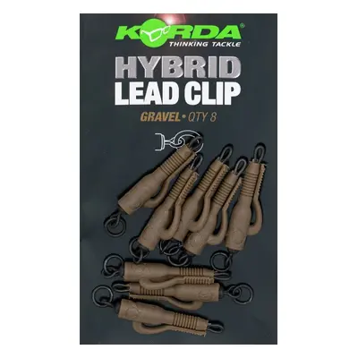 Korda závěsky hybrid lead clips 8 ks - gravel