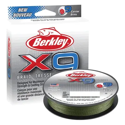 Berkley splétaná šňůra x9 low vis green-průměr 0,25 mm / nosnost 27 kg