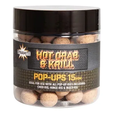 Dynamite baits plovoucí boilie pop ups hot crab krill 15 mm