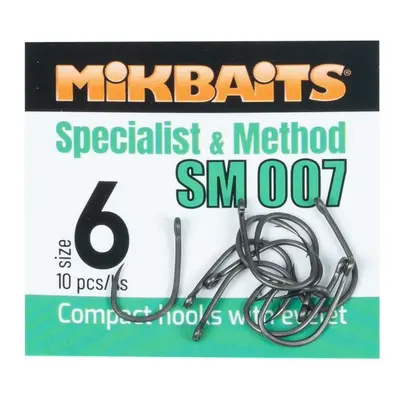 Mikbaits háčky specialits & method sm 007 hook 10 ks - 10