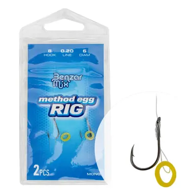 Benzar mix návazec method egg rig 13 cm 2 ks - háček 8