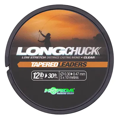 Korda šokový vlasec longchuck tapered leaders clear 5x10 m - 0,30-0,47 mm 12-30 lb