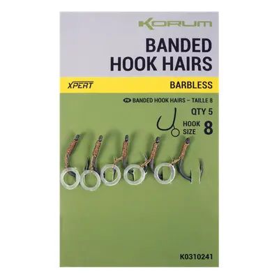 Korum háček s gumičkou banded hook hairs barbless - velikost 14