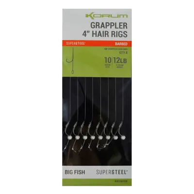 Korum návazec grappler 4” hair rigs barbed 10 cm - velikost háčku 10 průměr 0,28 mm nosnost 12 l