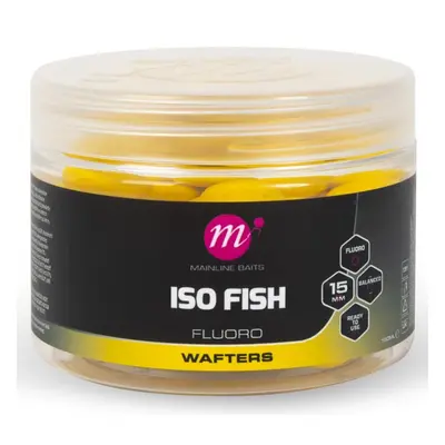 Mainline vyvážené boilie fluoro wafters iso fish 150 ml 15 mm - yellow