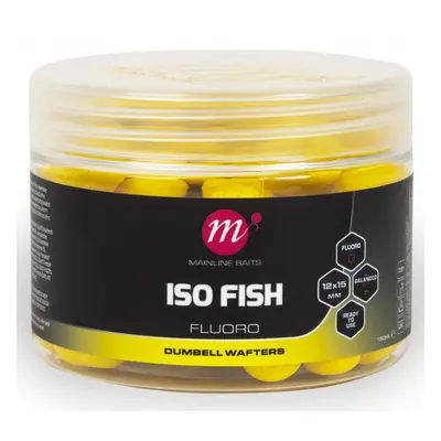 Mainline vyvážené boilie fluoro dumbell wafters iso fish 150 ml 12x15 mm - yellow