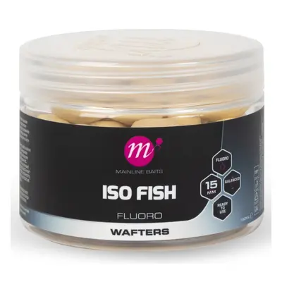 Mainline vyvážené boilie fluoro wafters iso fish 150 ml 15 mm - white