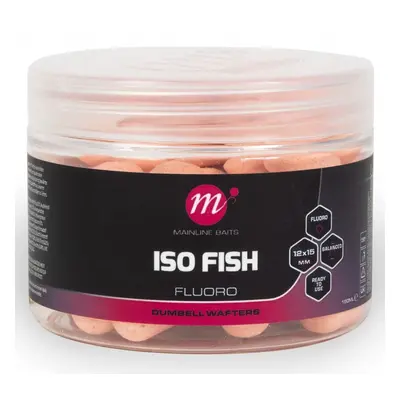 Mainline vyvážené boilie fluoro dumbell wafters iso fish 150 ml 12x15 mm - pink