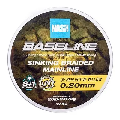 Nash splétaná šňůra baseline sinking braid uv yellow 1200 m - 0,20 mm 9,07 kg