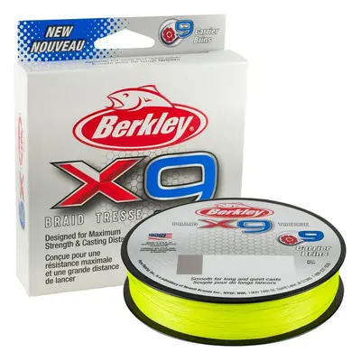 Berkley splétaná šňůra x9 fluro green 150 m-průměr 0,17 mm / nosnost 17 kg