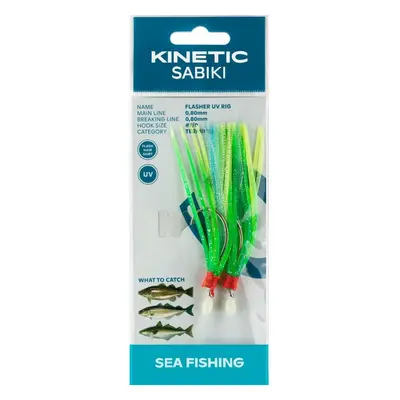 Kinetic návazec sabiki flasher uv green yellow blue 150 cm 7/0