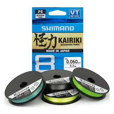 Shimano splétaná šňůra kairiki 8 zelená 150 m-průměr 0,215 mm / nosnost 20,8 kg