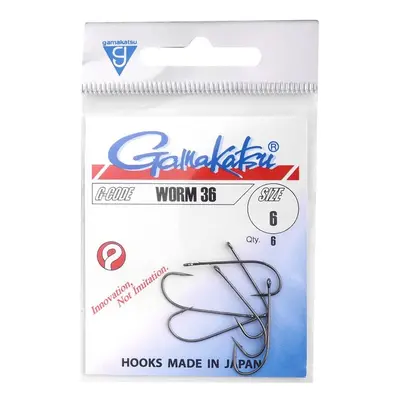 Gamakatsu háčky hook worm 36 /0 (spr) (black) -velikost 4/0