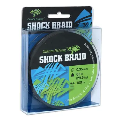 Giants fishing návazcová šňůrashock braid green 100 m - 0,29 mm 50 lb