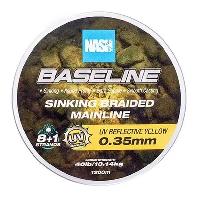 Nash splétaná šňůra baseline sinking braid uv yellow 1200 m - 0,35 mm 18,14 kg