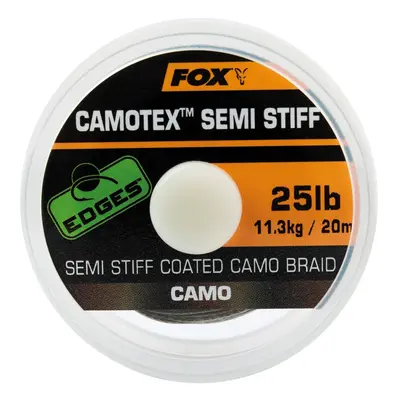 Fox návazcová šňůrka edges camotex semi stiff 20 m-průměr 35 lb / nosnost 15,9 kg