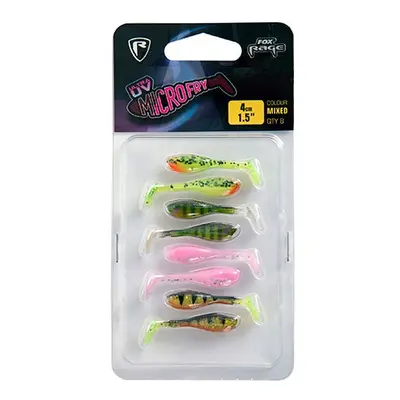 Fox rage gumová nástraha uv micro fry mixed colour pack 4 cm 8 ks