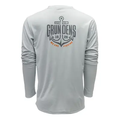 Grundéns funkční uv triko logo anchor ls tech tee grey mist - m