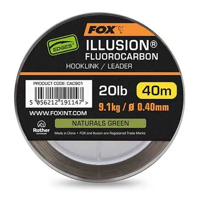 Fox fluorocarbon edges illusion hooklink/leader naturals green 40 m - 0,40 mm 9,1 kg