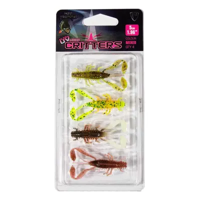 Fox rage gumová nástraha ultra uv micro critter mixed colour lure pack 5 cm 4 ks