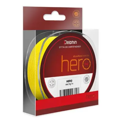 Delphin splétaná šňůra hero 4 fluo žlutá 300 m - 0,30 mm 20,4 kg