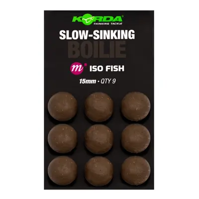 Korda umělé boilie slow sinking boilie iso fish 9 ks - 15 mm