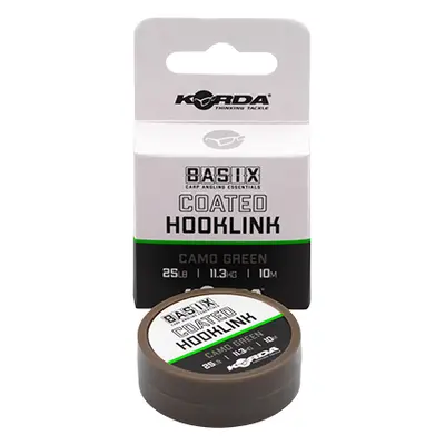 Korda návazcová šňůra basix coated hooklink camo green 10 m - 25 lb 11,3 kg