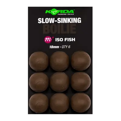 Korda umělé boilie slow sinking boilie iso fish 9 ks - 18 mm