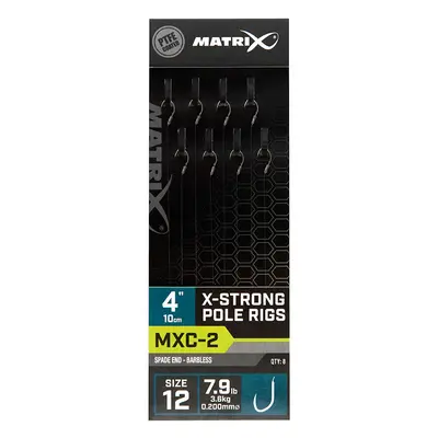 Matrix návazec mxc-2 x-strong pole rig barbless 10 cm - size 12 0,20 mm