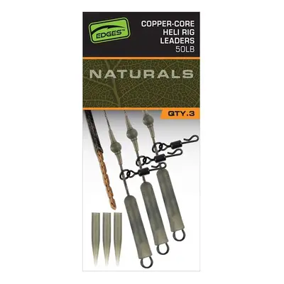 Fox montáž edges naturals copper core heli rig leaders 3 ks