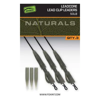 Fox montáž naturals leadcore power grip lead clip leaders 75 cm 3 ks 50 lb