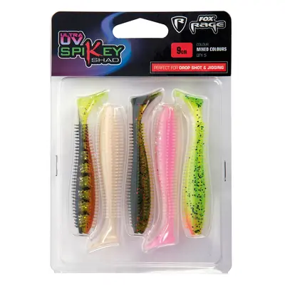 Fox rage gumová nástraha uv spikey shad mixed colour pack 5 ks-12 cm