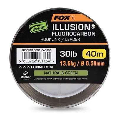 Fox fluorocarbon edges illusion hooklink/leader naturals green 40 m - 0,50 mm 13,6 kg