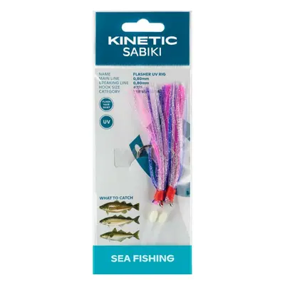 Kinetic návazec sabiki flasher uv purple pink silver 150 cm 7/0