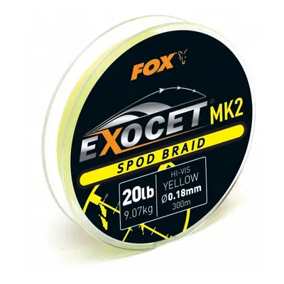 Fox splétaná šňůra exocet mk2 spod braid 300 m yellow průměr 0,18 mm / nosnost 9,07 m