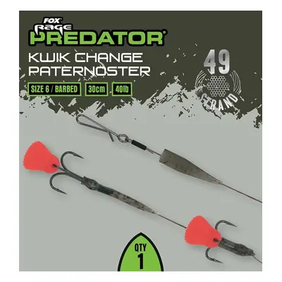 Fox rage predator návazec kwik change paternoster trace 30 cm - velikost 6