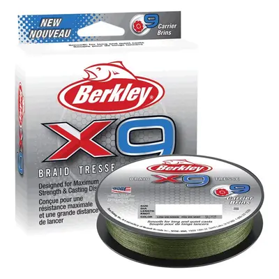 Berkley splétaná šňůra x9 low vis green 150 m-průměr 0,10 mm / nosnost 9 kg