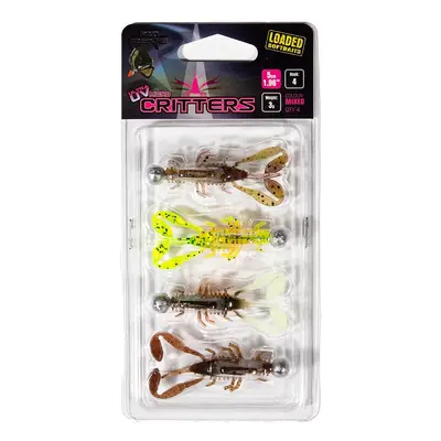 Fox rage gumová nástraha ultra uv micro critter mixed colour loaded 3g lure pack 5 cm 4 ks